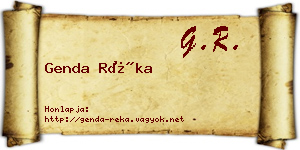 Genda Réka névjegykártya